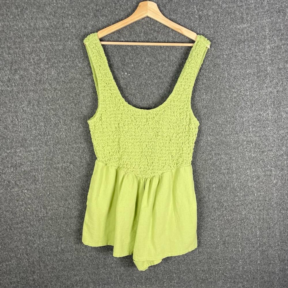 Free People Lime Green Textured Romper